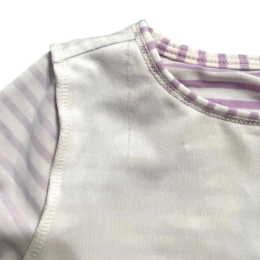 Old Navy 12-18m Lavender Striped Starfish Swim Rashguard Shirt